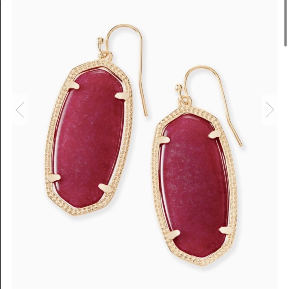 Kendra Scott Elle Elegant Gold and Red Earrings